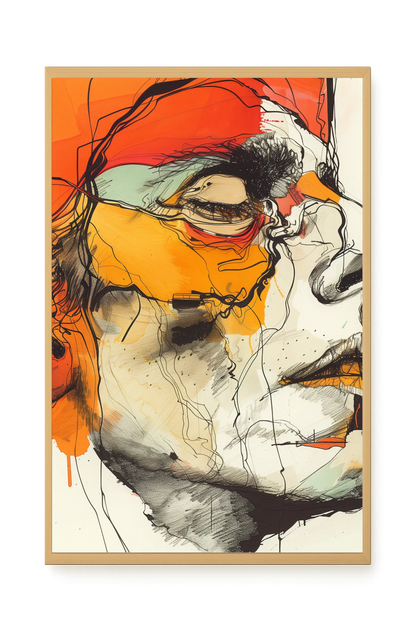 Fragmented Portrait Canvas Wall Art