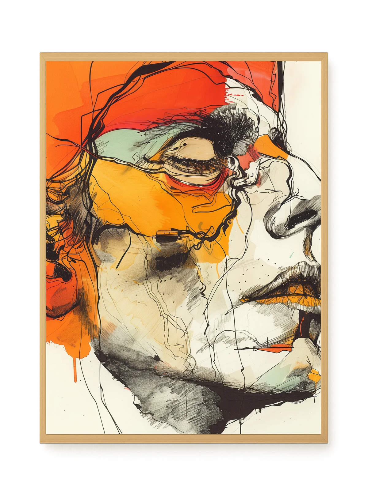 Fragmented Portrait Canvas Wall Art
