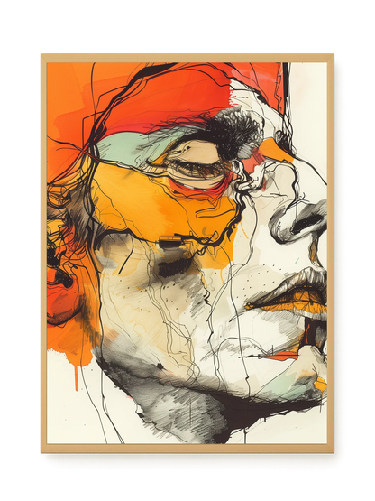 Fragmented Portrait Canvas Wall Art