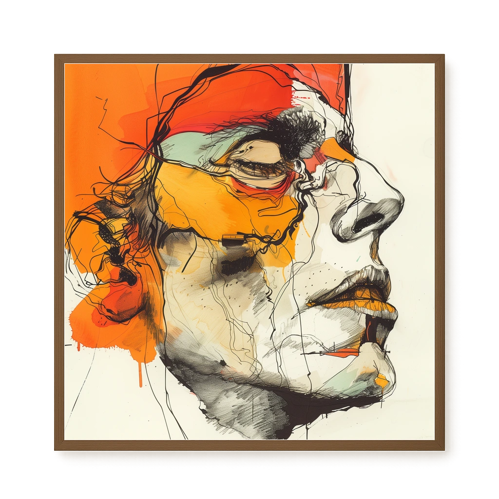 Fragmented Portrait Canvas Wall Art