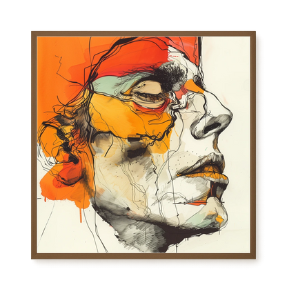 Fragmented Portrait Canvas Wall Art