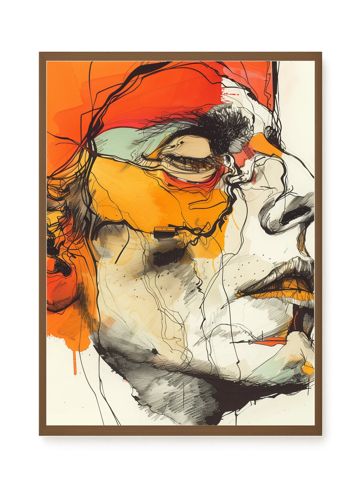 Fragmented Portrait Canvas Wall Art