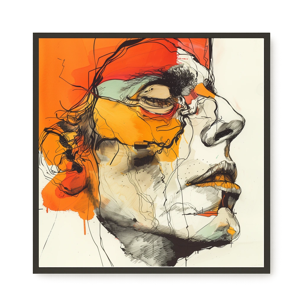 Fragmented Portrait Canvas Wall Art