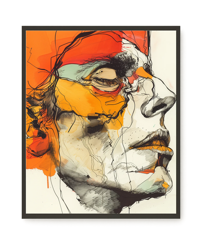 Fragmented Portrait Canvas Wall Art