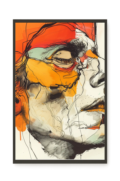 Fragmented Portrait Canvas Wall Art