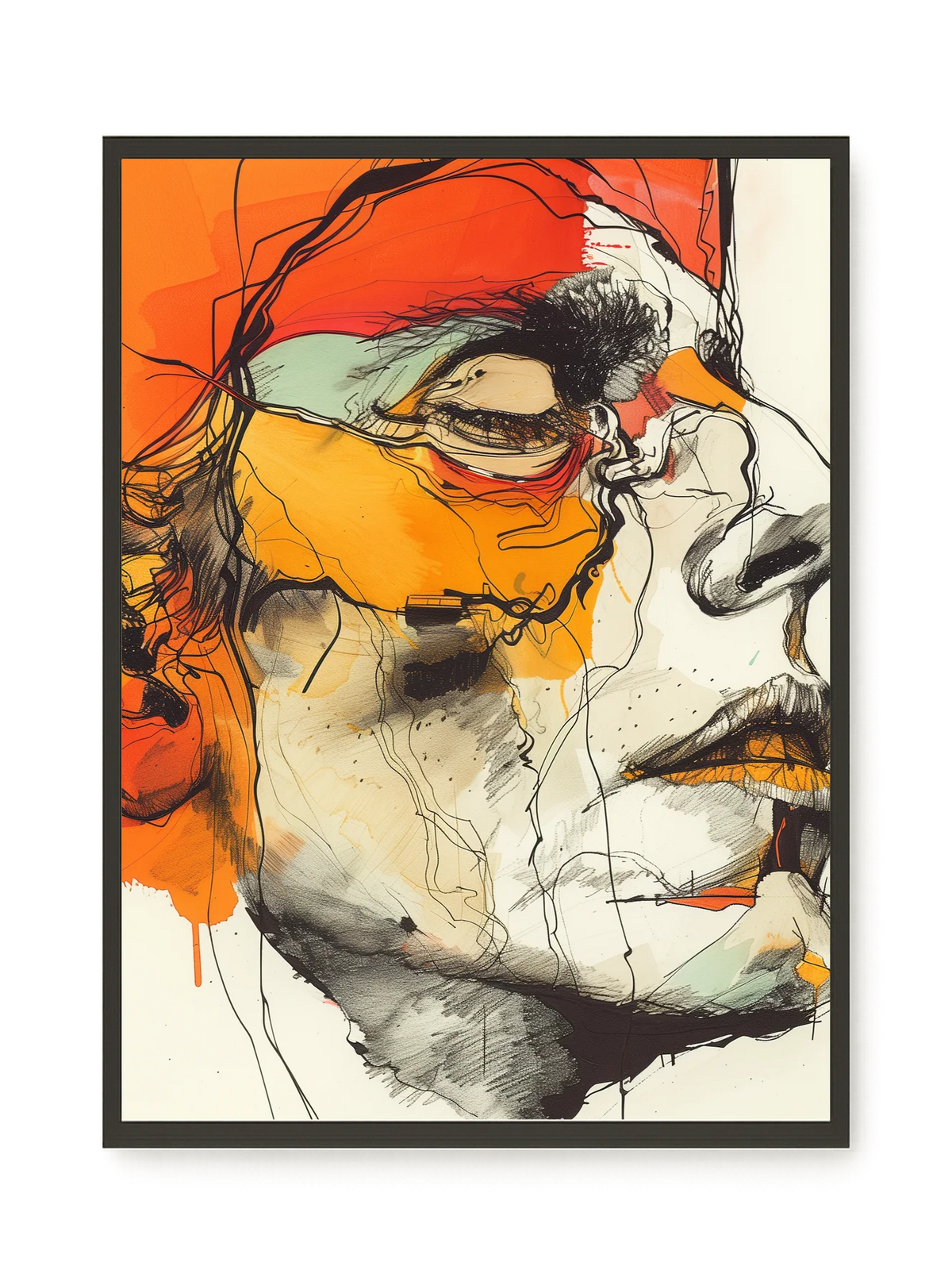 Fragmented Portrait Canvas Wall Art