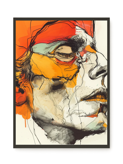 Fragmented Portrait Canvas Wall Art