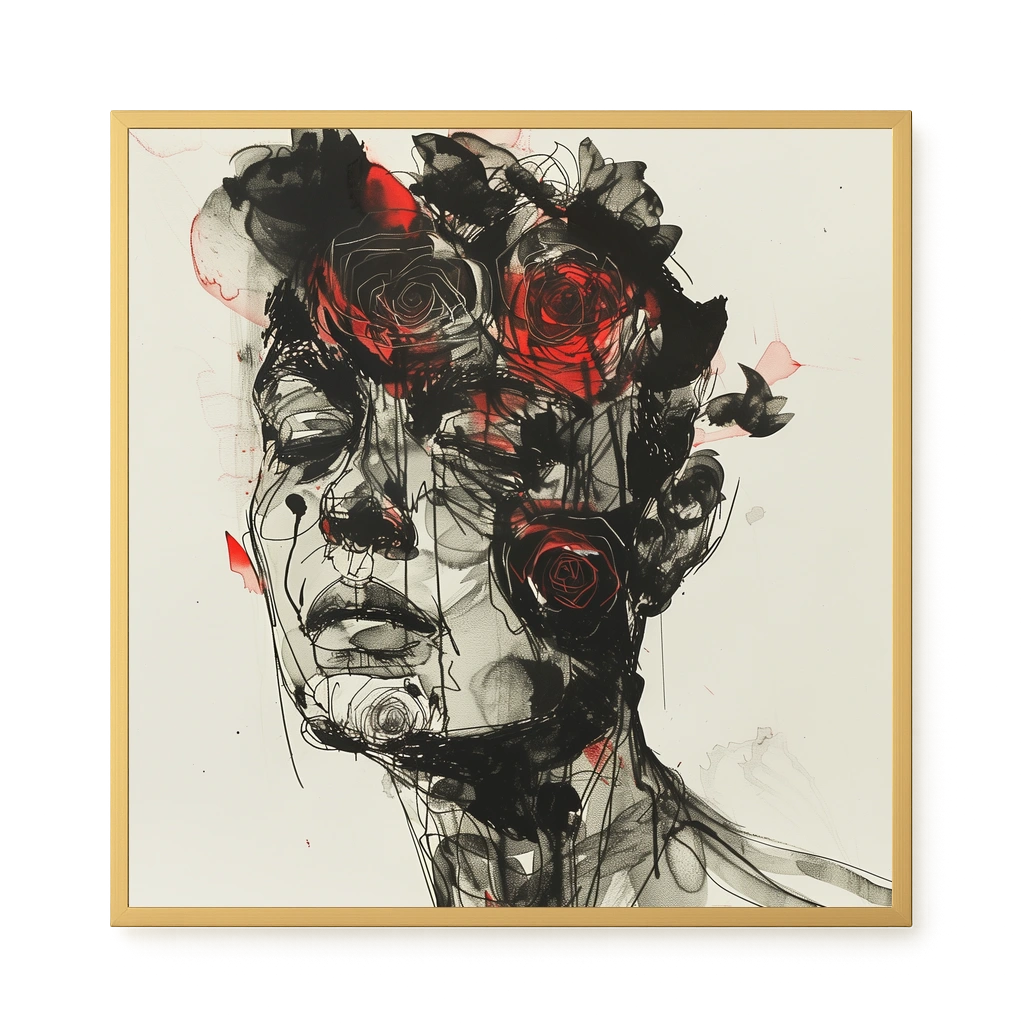 Dark Florals Canvas Print