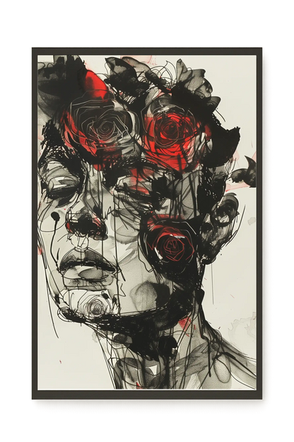 Dark Florals Canvas Print