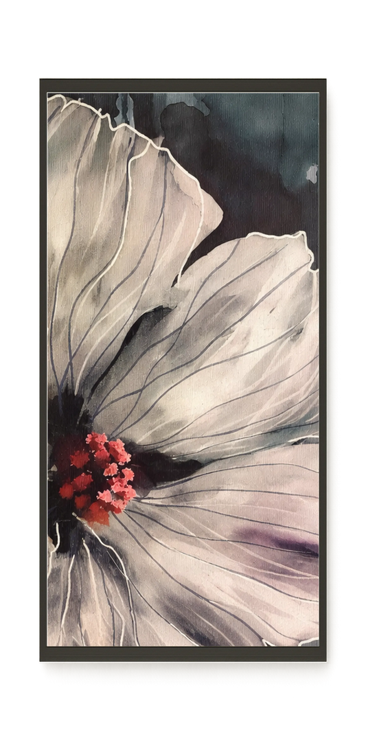 Realistic flower with detailed dark tones Canvas Wall Art