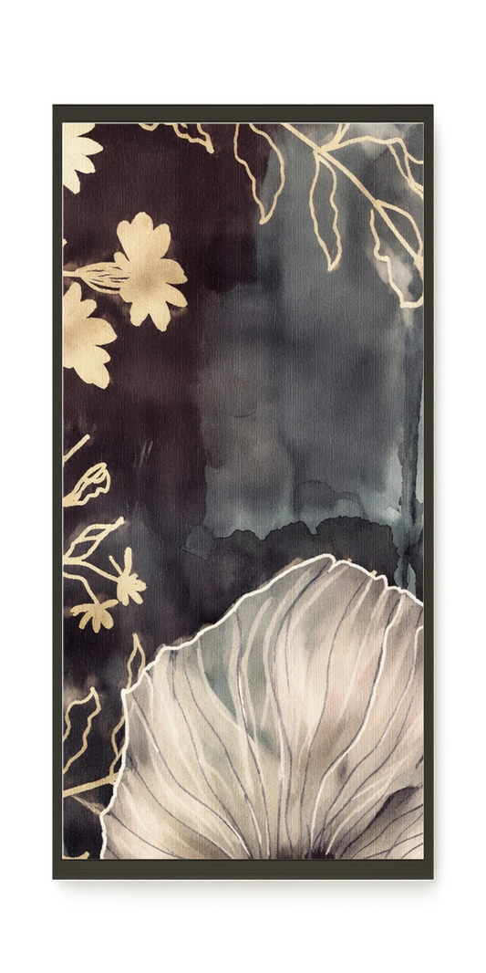 Dark floral composition with fine details Canvas Wall Art